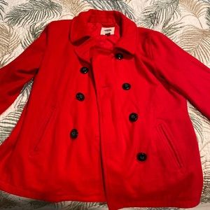Red Old Navy Peacoat